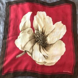 Vintage Ellen Tracy Silk Magnolia Scarf